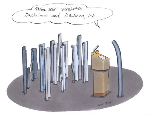 Cartoon: Dachrinnen (medium) by woessner tagged freimut,woessner,karikaturen,cartoons,rede,redner,rednerinnen,weiblich,männlich,gesellschaft,zuhörer,sprache,wortwitz,unsinn,spass,rednerpult,dachrinnen,wortspiel,sprachspiel,nonsens,emanzipation,gleichberechtigung,gender,genderstudies,dach,dachdecker,ansprache,begrüßung,höflichkeit,damen,herren,freimut,woessner,karikaturen,cartoons,rede,redner,rednerinnen,weiblich,männlich,gesellschaft,zuhörer,sprache,wortwitz,unsinn,spass,rednerpult,dachrinnen,wortspiel,sprachspiel,nonsens,emanzipation,gleichberechtigung,gender,genderstudies,dach,dachdecker,ansprache,begrüßung,höflichkeit,damen,herren