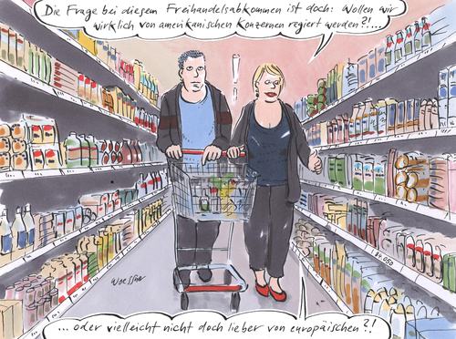 Cartoon: freihandelsabkommen (medium) by woessner tagged freihandelsabkommen,transatlantisch,ttip,amerikanisch,europäisch,europawahl,imperialismus,kapitalismus,wirtschaftsimperialismus,korruption,europaparlament,demokratie,freihandelsabkommen,transatlantisch,ttip,amerikanisch,europäisch,europawahl,imperialismus,kapitalismus,wirtschaftsimperialismus,korruption,europaparlament,demokratie