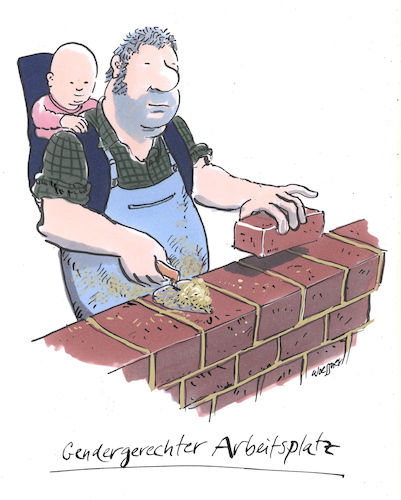 Cartoon: gendergerechter Arbeitsplatz (medium) by woessner tagged woessner,karikaturen,cartoons,gewerkschaft,arbeitsrecht,betriebsrat,betrieb,bau,baufirma,mauer,mauern,tragbeutel,säugling,körpernähe,kindgerecht,naturvölker,kleinkind,vater,mutter,kind,gendergerechter,arbeitsplatz,maurer,maurerin,work,life,balance,baby,geschlechtergerecht,geschlechtergerechtigkeit,mann,frau,geschlecht,geschlechtsspezifisch,arbeit,bauarbeiter,woessner,karikaturen,cartoons,gewerkschaft,arbeitsrecht,betriebsrat,betrieb,bau,baufirma,mauer,mauern,tragbeutel,säugling,körpernähe,kindgerecht,naturvölker,kleinkind,vater,mutter,kind,gendergerechter,arbeitsplatz,maurer,maurerin,work,life,balance,baby,geschlechtergerecht,geschlechtergerechtigkeit,mann,frau,geschlecht,geschlechtsspezifisch,arbeit,bauarbeiter