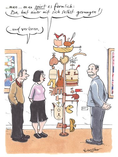 Cartoon: gerungen (medium) by woessner tagged gerungen,bildende,kunst,künstler,plastik,skulptur,bildhauer,museum,ausstellung,ringen,kampf,inspiration,gerungen,bildende,kunst,künstler,plastik,skulptur,bildhauer,museum,ausstellung,ringen,kampf,inspiration