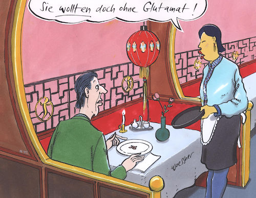 Cartoon: Glutamat (medium) by woessner tagged woessner,karikaturen,cartoons,chinarestaurant,gericht,speise,speiserestaurant,kneipe,asia,imbiss,bedienung,service,gast,ober,ohne,glutamat,zusatzstoffe,chinesisches,restaurant,gesundheit,asiatische,küche,geschmacksverstärker,essen,speisen,china,japan,ostasien,kochen,zubereitung,gewürze,woessner,karikaturen,cartoons,chinarestaurant,gericht,speise,speiserestaurant,kneipe,asia,imbiss,bedienung,service,gast,ober,ohne,glutamat,zusatzstoffe,chinesisches,restaurant,gesundheit,asiatische,küche,geschmacksverstärker,essen,speisen,china,japan,ostasien,kochen,zubereitung,gewürze