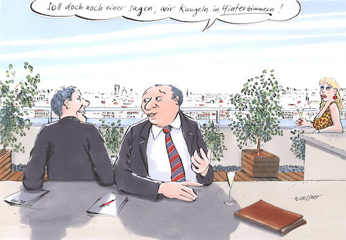 Cartoon: Hinterzimmer (medium) by woessner tagged freimut,woessner,karikaturen,cartoons,korrupt,lobbying,vetternwirtschaft,beratungsfirmen,grossindustrie,abhängigkeit,politische,elite,eu,europäische,union,brüssel,luxuriös,demokratie,volksvertreter,hinterzimmer,kungeln,kungelei,durchstecherei,lobbyismus,lobbykratie,bestechung,korruption,politik,industrie,wirtschaft,vorteilsnahme,einflußnahme,manipulation,prostitution,luxus,ambiente,freimut,woessner,karikaturen,cartoons,korrupt,lobbying,vetternwirtschaft,beratungsfirmen,grossindustrie,abhängigkeit,politische,elite,eu,europäische,union,brüssel,luxuriös,demokratie,volksvertreter,hinterzimmer,kungeln,kungelei,durchstecherei,lobbyismus,lobbykratie,bestechung,korruption,politik,industrie,wirtschaft,vorteilsnahme,einflußnahme,manipulation,prostitution,luxus,ambiente