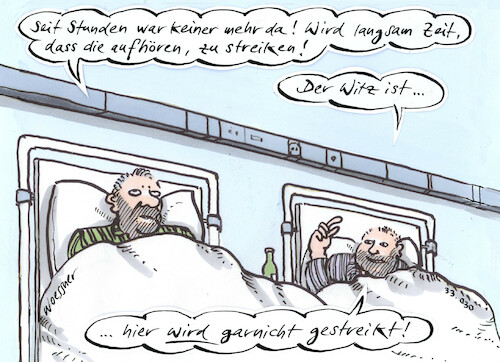 Cartoon: Krankenhaus Streik (medium) by woessner tagged cartoons,karikaturen,woessner,arbeitsbedingungen,arbeitsrecht,arbeitsniederlegung,streikrecht,klinik,klinikpersonal,privatisierung,gesundheitswesen,gewinnmaximierung,wirtschaft,wirtschaftlich,ausbeutung,krankenhaus,streik,personalnot,pflegepersonal,pflegenotstand,arzt,ärztin,pflegende,krankenhauspersonal,arbeitskampf,hospital,krankenbett,krankenzimmer,gewerkschaft,arbeitsplatz,tarifvertrag,bezahlung,lohn,gehalt,cartoons,karikaturen,woessner,arbeitsbedingungen,arbeitsrecht,arbeitsniederlegung,streikrecht,klinik,klinikpersonal,privatisierung,gesundheitswesen,gewinnmaximierung,wirtschaft,wirtschaftlich,ausbeutung,krankenhaus,streik,personalnot,pflegepersonal,pflegenotstand,arzt,ärztin,pflegende,krankenhauspersonal,arbeitskampf,hospital,krankenbett,krankenzimmer,gewerkschaft,arbeitsplatz,tarifvertrag,bezahlung,lohn,gehalt