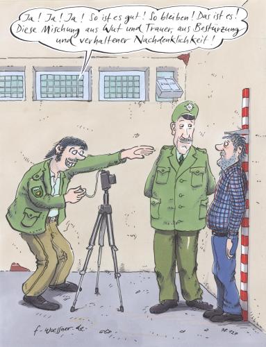 Cartoon: polizeifotograf (medium) by woessner tagged polizei,fotograf,verbrecher,kriminalität,täter,kartei,portrait,wut,trauer,ausdruck,kunst,darsteller,polizei,knast,gefängnis,kriminalität,krimineller,verbrecher,verbrechen,täter,kartei,polizist,fotografie,model,motiv,künstler,ambitioniert,emotion,emotionen,engangement,trauer,wut,ausdruck,kunst,portrait,fotograf,gesetz,justiz,gesichtsausdruck,mimik,geste