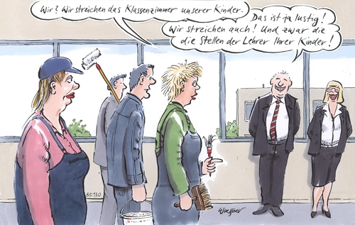 Cartoon: Streicharbeiten (medium) by woessner tagged woessner,cartoon,karikatur,klassenzimmer,streichen,eigeninitiative,eltern,schule,schulgebäude,renovierung,geldmangel,bildungspolitik,bildungspolitiker,kultusminister,kmk,personalmangel,lehrermangel,stellenstreichung,unterrichtsräume,malerarbeiten,eigenleistung,bildung,ausbildung,grundschule,realschule,gymnasium,lehrerinnen,woessner,cartoon,karikatur,klassenzimmer,streichen,eigeninitiative,eltern,schule,schulgebäude,renovierung,geldmangel,bildungspolitik,bildungspolitiker,kultusminister,kmk,personalmangel,lehrermangel,stellenstreichung,unterrichtsräume,malerarbeiten,eigenleistung,bildung,ausbildung,grundschule,realschule,gymnasium,lehrerinnen