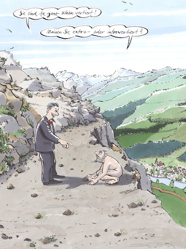 Cartoon: vertiert (medium) by woessner tagged woessner,karikaturen,cartoons,nacktheit,anzug,ähnlichkeit,unterschied,differenz,hülle,kleidung,fassade,äussere,wanderweg,berglandschaft,gebirge,berge,dorf,vertiert,hochformat,extrovertiert,introvertiert,psychologie,philosophie,menschen,tiere,menschlich,tierisch,vermenschlichung,vertierung,vornehmheit,prollig,vornehm,gemein,niedrig,hochstehend,eingebildet,woessner,karikaturen,cartoons,nacktheit,anzug,ähnlichkeit,unterschied,differenz,hülle,kleidung,fassade,äussere,wanderweg,berglandschaft,gebirge,berge,dorf,vertiert,hochformat,extrovertiert,introvertiert,psychologie,philosophie,menschen,tiere,menschlich,tierisch,vermenschlichung,vertierung,vornehmheit,prollig,vornehm,gemein,niedrig,hochstehend,eingebildet