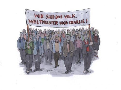 Cartoon: wir sind Charlie Hebdo (medium) by woessner tagged hebdo,satire,attentat,mord,anschlag,pressefreiheit,solidarität,heuchelei,trittbrettfahrer,westliche,wertegemeinschaft,wir,sind,das,volk,weltmeister,charlie,pegida,demonstration,islam,islamismus,europa,islamisierung,muslime,religion,christentum,abendlan,hebdo,satire,attentat,mord,anschlag,pressefreiheit,solidarität,heuchelei,trittbrettfahrer,westliche,wertegemeinschaft,wir,sind,das,volk,weltmeister,charlie,pegida,demonstration,islam,islamismus,europa,islamisierung,muslime,religion,christentum,abendlan