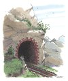 Katze vor Tunnel