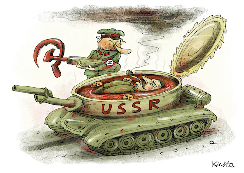 Cartoon: Canned (medium) by kusto tagged ukraine,war,russia,putin,stalin,ukraine,war,russia,putin,stalin
