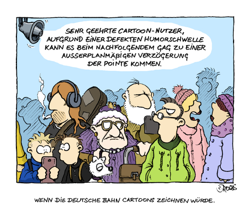 Cartoon: Deutsche Bahn (medium) by MosesCartoons tagged deutsche,bahn,zug,zugreise,reisen,cartoonist,reise,warten