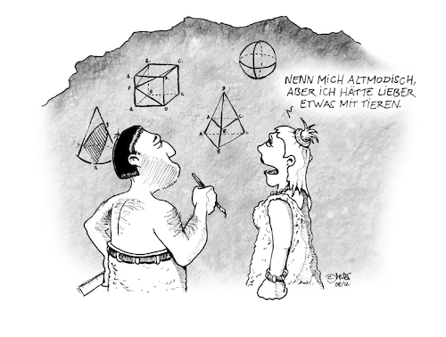 Cartoon: Höhlenmalerei (medium) by MosesCartoons tagged math2022