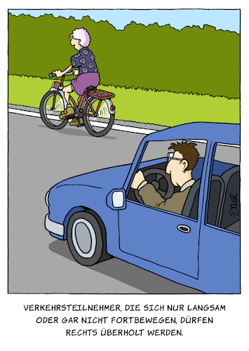 Cartoon: Rechts überholen (medium) by MosesCartoons tagged straße,straßenverkehr,autofahrer,radfahrer,langsam,schnell,auto,fahrrad,mosescartoons,straße,straßenverkehr,autofahrer,radfahrer,langsam,schnell,auto,fahrrad,mosescartoons