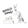 Cartoon: Burn it down! (small) by MosesCartoons tagged metalmusic,heavymetal,metaler,advent,weihnachten