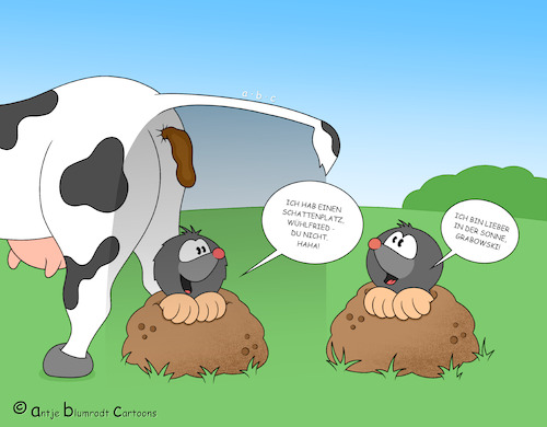 Cartoon: Aufgetaucht - nochmal (medium) by a-b-c tagged maulwurf,maulwurfshügel,hügel,garten,wiese,erdwerfer,tier,tunnel,graben,gang,gänge,erde,maulwurf,maulwurfshügel,hügel,garten,wiese,erdwerfer,tier,tunnel,graben,gang,gänge,erde