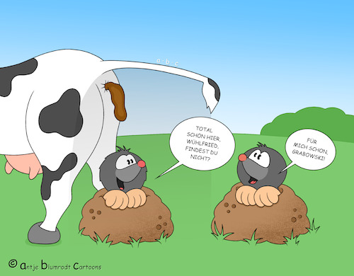 Cartoon: Aufgetaucht (medium) by a-b-c tagged erde,erdwerfer,gang,garten,graben,gänge,hügel,maulwurf,maulwurfshügel,tier,tunnel,wiese,erde,erdwerfer,gang,garten,graben,gänge,hügel,maulwurf,maulwurfshügel,tier,tunnel,wiese
