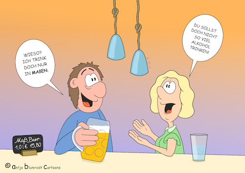 Cartoon: Bier (medium) by a-b-c tagged alkohol,bar,betrunken,bier,ehe,feier,frauen,himmelfahrt,maß,maßen,männer,männertag,party,vatertag,alkohol,bar,betrunken,bier,ehe,feier,frauen,himmelfahrt,maß,maßen,männer,männertag,party,vatertag