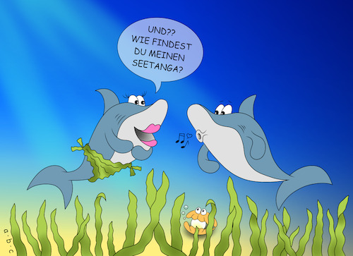 Cartoon: See-Tanga (medium) by a-b-c tagged abc,tanga,sexy,seetang,meer,hai,fische,meerleben,mode,unterwäsche,slip,recycelbar,string,dessous,herbstmode,bikini,rendezvous,date,verabredung,abc,tanga,sexy,seetang,meer,hai,fische,meerleben,mode,unterwäsche,slip,recycelbar,string,dessous,herbstmode,bikini,rendezvous,date,verabredung