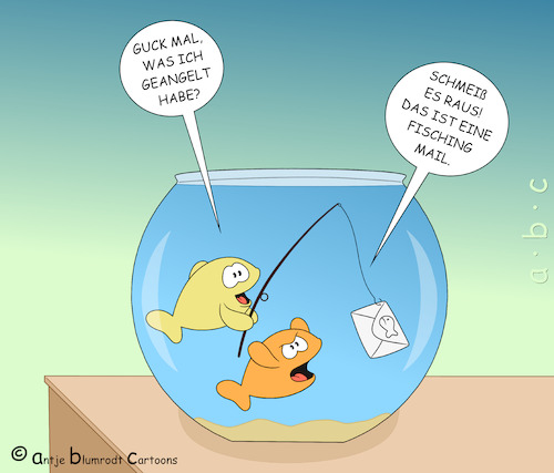 Cartoon: Spam! (medium) by a-b-c tagged anhang,aquarium,betrug,fisch,link,mail,phishing,spam,angel,anhang,aquarium,betrug,fisch,link,mail,phishing,spam,angel