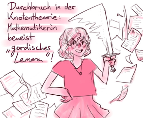 Cartoon: Das gordische Lemma (medium) by finke tagged math2022