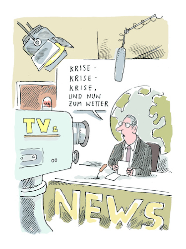 Cartoon: Krise (medium) by Til Mette tagged tv,nachrichten,krise