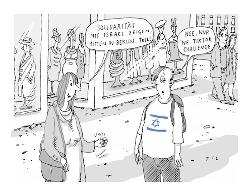 Cartoon: Solidarität (medium) by Til Mette tagged israel,berlin,solidarität