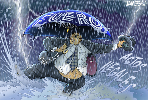 Cartoon: cantando y alegre (medium) by JAMEScartoons tagged lluvia