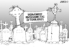 Cartoon: mensaje de bienvenida (small) by JAMEScartoons tagged muerte,juarez,violencia,economia,panteon