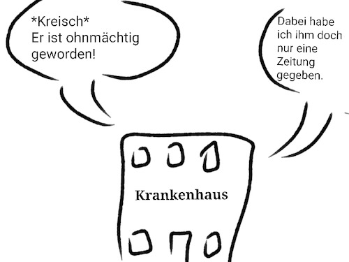 Cartoon: Nachrichten (medium) by ApiloniusArt tagged nachricht,zeitung,welt,krankenhaus,ohnmacht,katastrophe,situation,krieg
