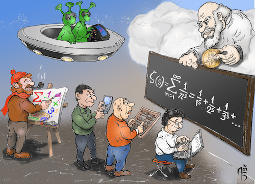 Cartoon: Looking for a solution (medium) by Back tagged math2022,nobelprize