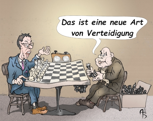 Cartoon: Neue Verteidigung (medium) by Back tagged schachspiel,spiel,willkürregeln,regelung