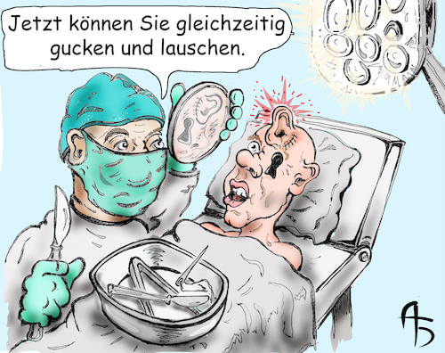 Cartoon: Plastische Chirurgie für einen S (medium) by Back tagged schönheits,klinik,patient,doktor,medizin,arzt,plastische,chirurgie