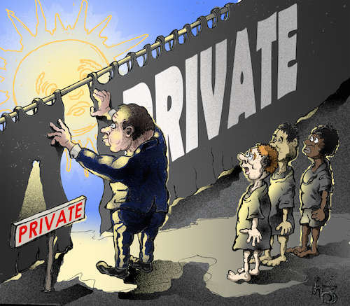 Cartoon: Privatbesitz (medium) by Back tagged privat,privatbesitz,reichtum,armut,ungleichheit,aneignung,ergreifung,ersturmung,eroberung