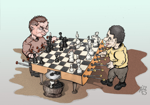 Cartoon: Schachtürke (medium) by Back tagged schachtürke,schach,chess,spielautomaten,schachmaschine
