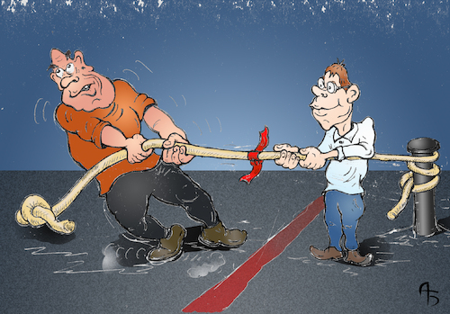 Cartoon: Tug of War (medium) by Back tagged confrontation