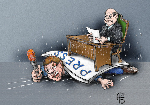 Cartoon: Unter Druck (medium) by Back tagged presse,pressefreiheit