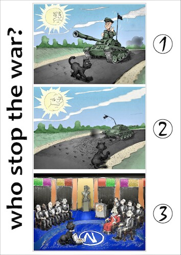 Cartoon: Who stop the war? (medium) by Back tagged war,krieg