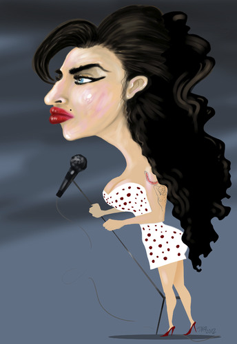 Cartoon: Amy Winehouse (medium) by JARO tagged amy,winehouse,caricature