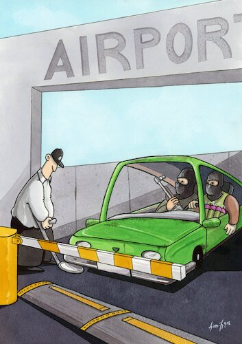 Cartoon: airport (medium) by hamitgis tagged airport,teror,security