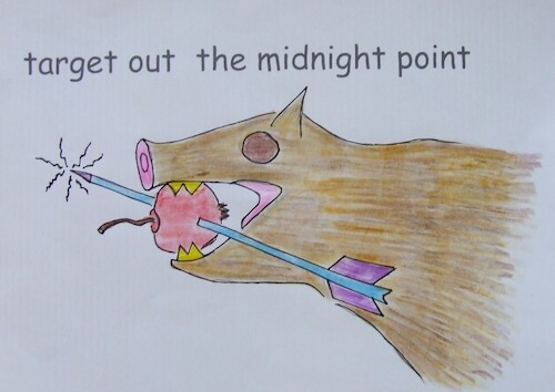 Cartoon: TARGET OUT THE MIDNIGHT POINT (medium) by skätschup tagged katniss,snow,coin,atention,panem,taeget,out,the,midnight,point