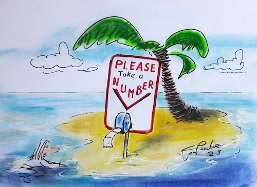 Cartoon: Keine Warteschlange mehr (medium) by TomPauLeser tagged take,number,warteschlange,warte,warten,nummer,nummerautomat