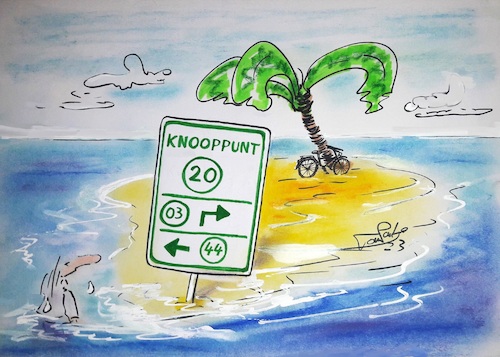Cartoon: Fietsknooppunt (medium) by TomPauLeser tagged fiets,knooppunt,fietsknooppunt,eilanden