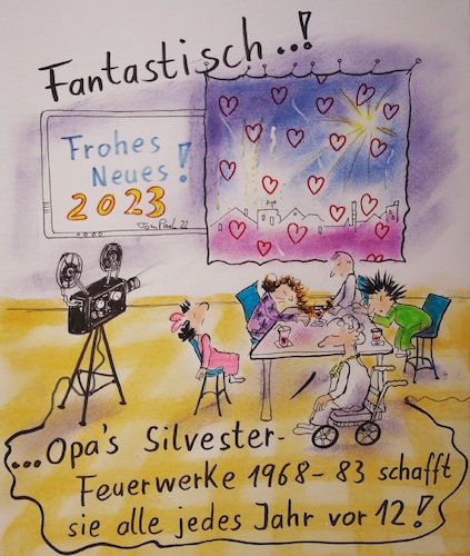 Cartoon: Super8 Silvester (medium) by TomPauLeser tagged ohne,kommentar