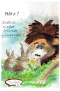 Cartoon: Endlich März (small) by TomPauLeser tagged märz,frühjahr,frühling,löwenzahn,hase,löwe