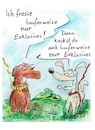 Cartoon: Exklusiv für Euch (small) by TomPauLeser tagged hund,hunde,tiere,hundekot,exklusiv,ernährung,hundefutter,doggyfood,halsband,gassi,hundehaufen,hundekacke,hundescheiße,fressen