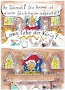 Cartoon: Lange lebe der König (small) by TomPauLeser tagged lang,lebe,der,könig,palast,schloß,burg,balon,brüstung,krönung,krone,zepter,volk,volksmenge,wachen,schergen,diamanten,goldkrone,altertümlich,königreich,speier,wasserspeier