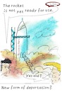 Cartoon: Mission to Mars (small) by TomPauLeser tagged mission,to,mars,trump,musk,rocket,deportation