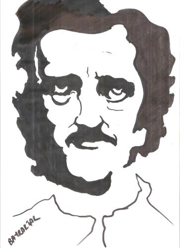 Cartoon: Edgar Allan Poe (medium) by Seydi Ahmet BAYRAKTAR tagged edgar,allan,poe