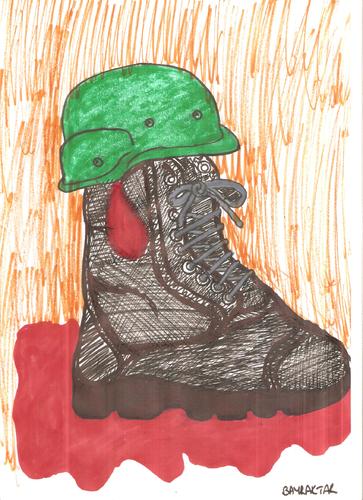 Cartoon: turkey terror our soldiers to sa (medium) by Seydi Ahmet BAYRAKTAR tagged turkey,terror,our,soldiers,to,sacrifice