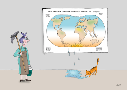Cartoon: global warming (medium) by Tarasenko  Valeri tagged map,drought,water,cleaning