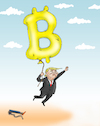 Cartoon: Bitcoin (small) by Tarasenko  Valeri tagged trump,bitcoin,economy,politics